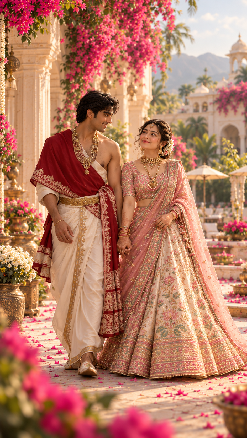 Ananya and Dhruv arriving at the resort