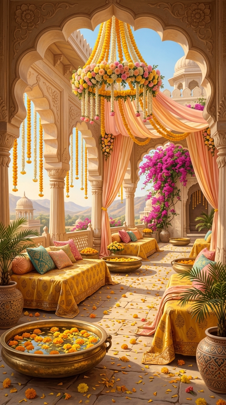 Sunshine Soiree Haldi Garden Setup